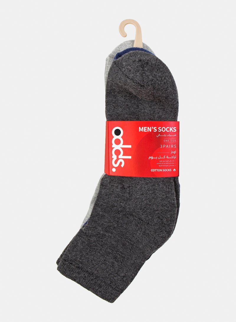 Odds Men's Pack of 3 Half Terry L-Shape Casual Socks - Image 5